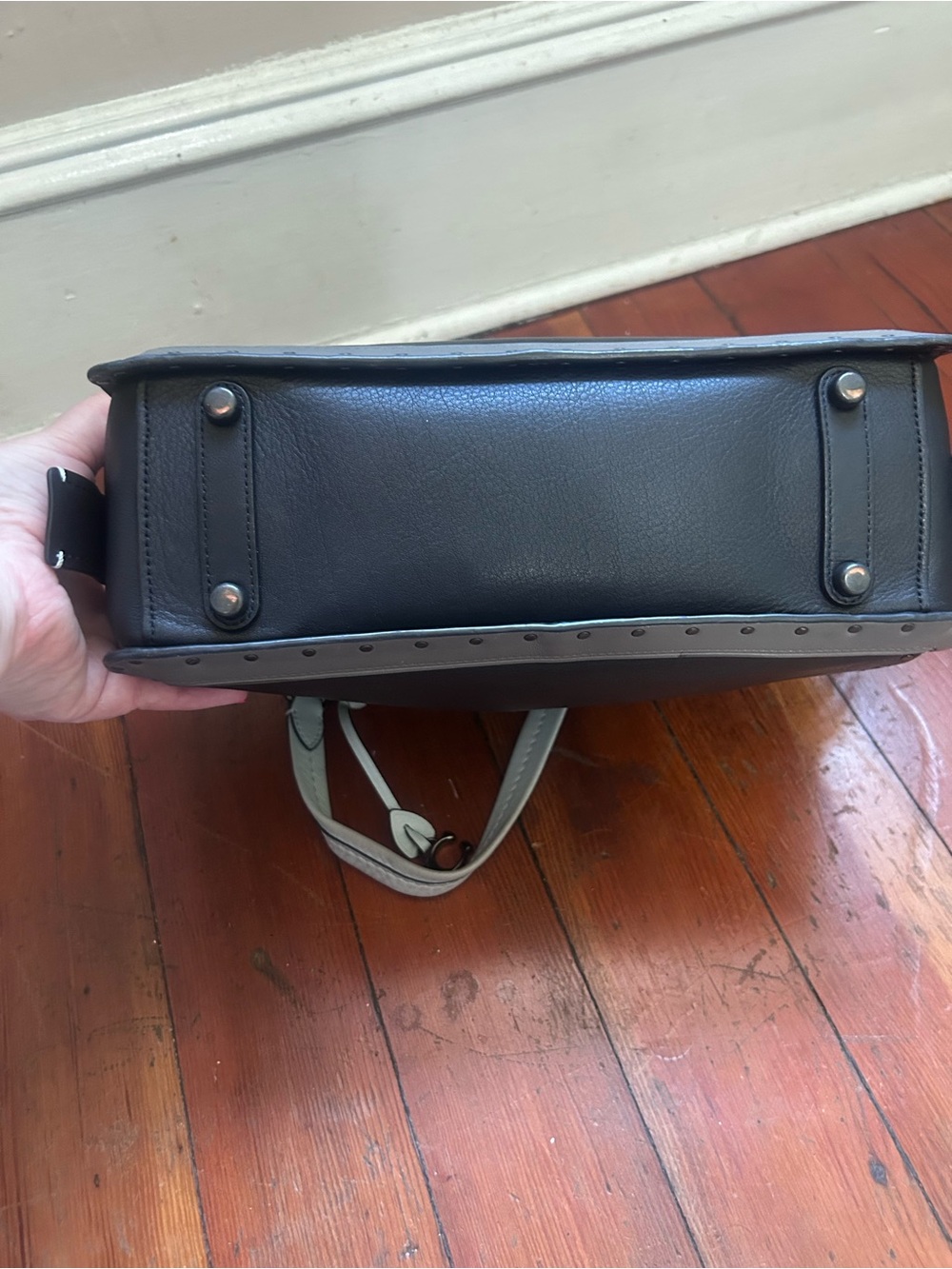 Coach Dreamer bag Black and Gray Studded Top-Handle Satchel with Removable Strap - Picture 7 of 16
